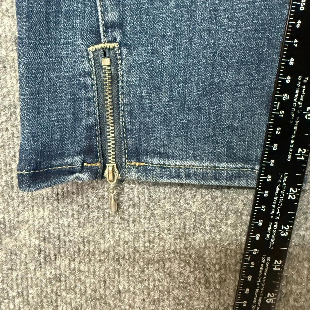 NYDJ Jeans‎ Womens 4 Blue Marcel Straight Crop Medium Wash Lift Tuck Ankle Zip